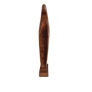 Hand-Carved Jacaranda Wood Figurine Sculpture By Jac-Arte Made In Brazil